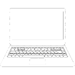 white laptop logo